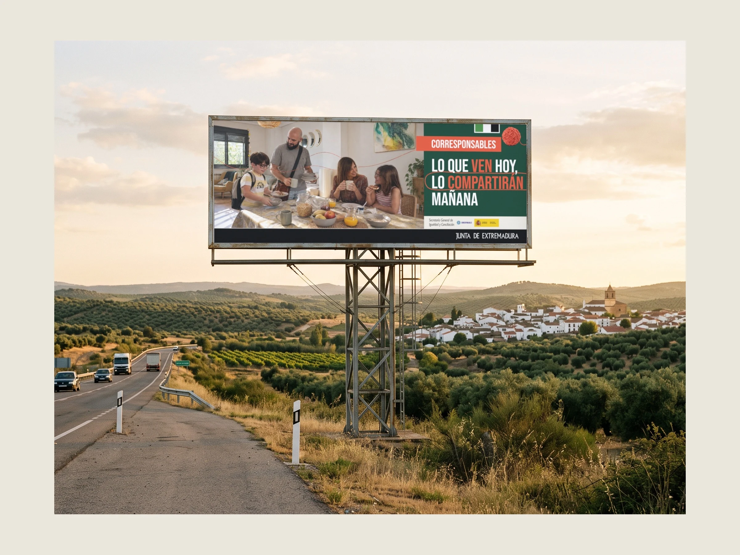 Valla 8×3 m de la campaña Corresponsabilidad 2026